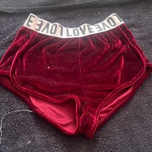 Love velvet booty shorts